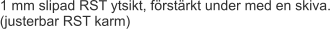 1 mm slipad RST ytsikt, förstärkt under med en skiva. (justerbar RST karm)