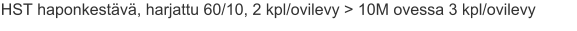 HST haponkestävä, harjattu 60/10, 2 kpl/ovilevy > 10M ovessa 3 kpl/ovilevy
