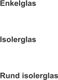 Enkelglas   Isolerglas   Rund isolerglas