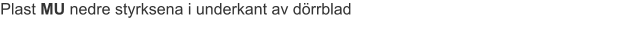 Plast MU nedre styrksena i underkant av dörrblad