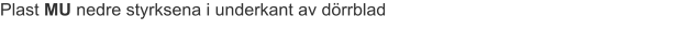Plast MU nedre styrksena i underkant av dörrblad
