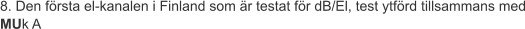 8. Den första el-kanalen i Finland som är testat för dB/El, test ytförd tillsammans med MUk A