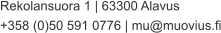 Rekolansuora 1 | 63300 Alavus +358 (0)50 591 0776 | mu@muovius.fi