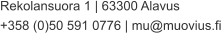 Rekolansuora 1 | 63300 Alavus +358 (0)50 591 0776 | mu@muovius.fi