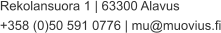 Rekolansuora 1 | 63300 Alavus +358 (0)50 591 0776 | mu@muovius.fi