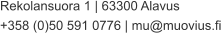 Rekolansuora 1 | 63300 Alavus +358 (0)50 591 0776 | mu@muovius.fi