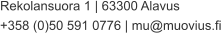 Rekolansuora 1 | 63300 Alavus +358 (0)50 591 0776 | mu@muovius.fi