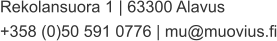 Rekolansuora 1 | 63300 Alavus +358 (0)50 591 0776 | mu@muovius.fi