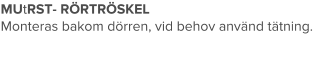 MUtRST- RÖRTRÖSKEL Monteras bakom dörren, vid behov använd tätning.