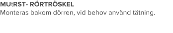 MUtRST- RÖRTRÖSKEL Monteras bakom dörren, vid behov använd tätning.