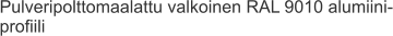 Pulveripolttomaalattu valkoinen RAL 9010 alumiini-profiili