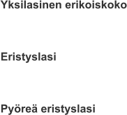 Yksilasinen erikoiskoko   Eristyslasi   Pyöreä eristyslasi